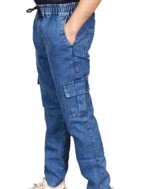 Man Denim Cargom Jogger Pant For Men - Image 2
