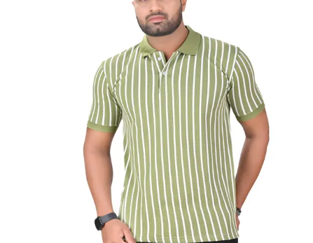 stripe polo t-shirt for men