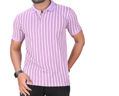 stripe polo t-shirt for men - Image 3