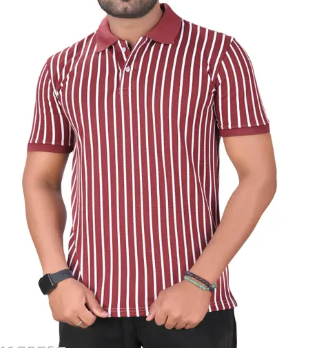 stripe polo t-shirt for men - Image 2