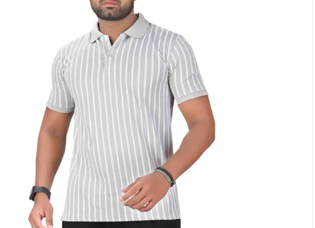 stripe polo t-shirt for men - Image 6