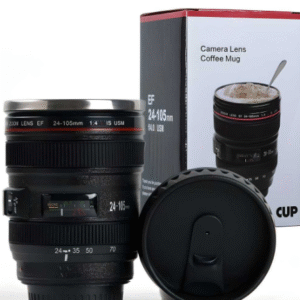 CAMERA Coffee Mug With Lid - 1 Piece, Black, 350 ml