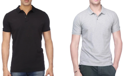 Poly Cotton Solid Half Sleeves Mens Polo T-shirt (Pack of 2)