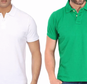 Cotton Blend Solid Half Sleeves Mens Polo Neck T-Shirt (Pack of 2)