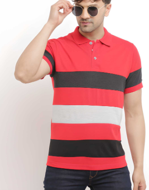 Mens Casual Cotton Color Block T-shirt